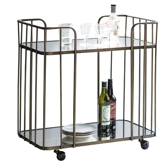Shamokin Glass Shelves Drinks Trolley In Bronze_4