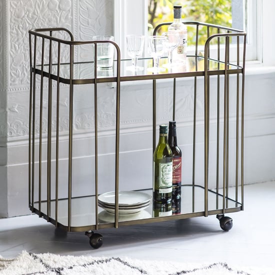 Photo of Shamokin glass shelves drinks trolley in bronze