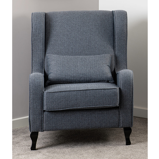 Read more about Shanaia fabric fireside armchair in slate blue
