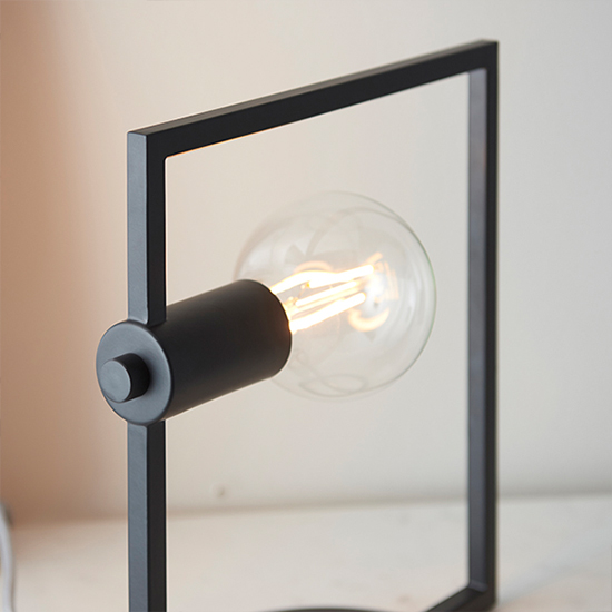 Shape Metal Rectangle Table Lamp In Matt Black_5