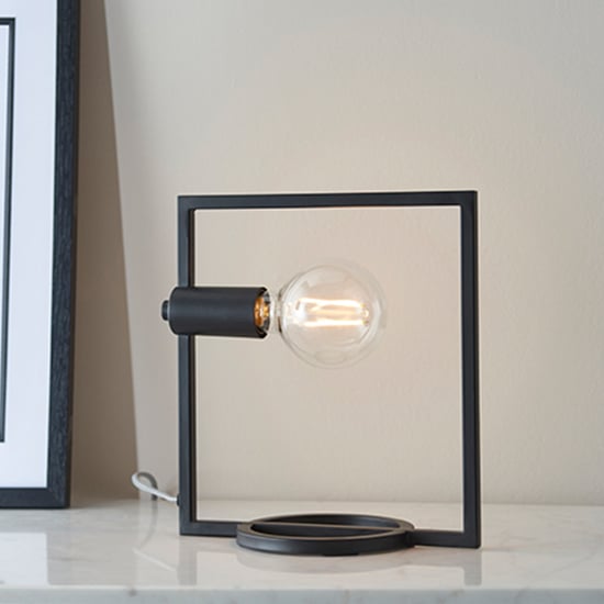 Read more about Shape metal rectangle table lamp in matt black