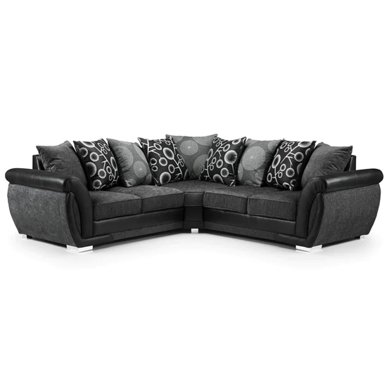 Read more about Sharon fabric corner sofa large in black and grey