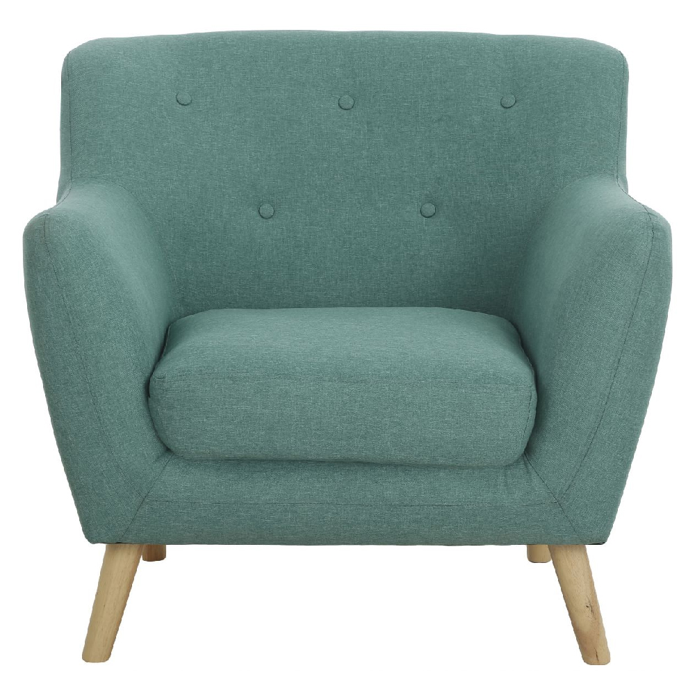 Shawnee Fabric Armchair With Oak Legs In Ocean Green