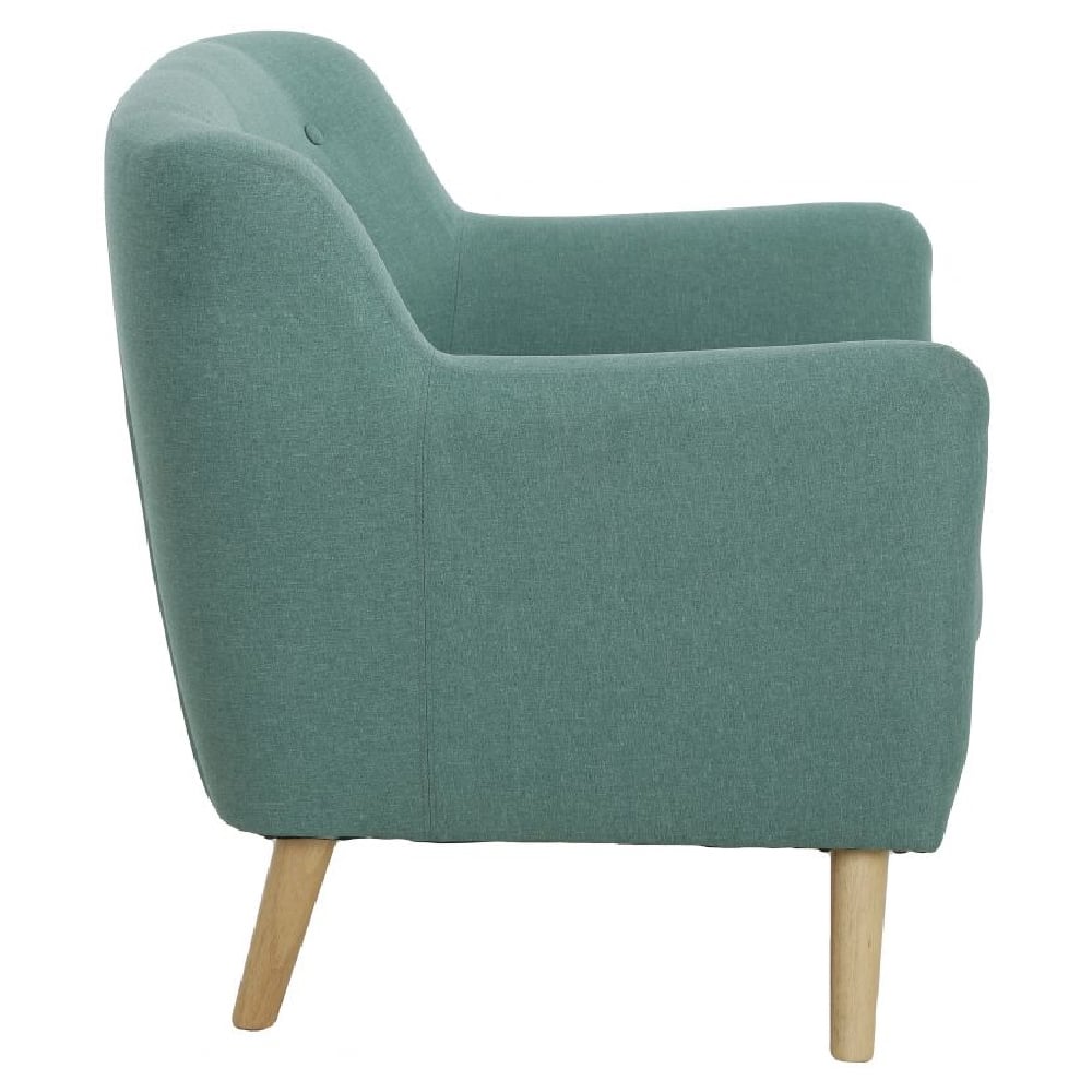 Shawnee Fabric Armchair With Oak Legs In Ocean Green