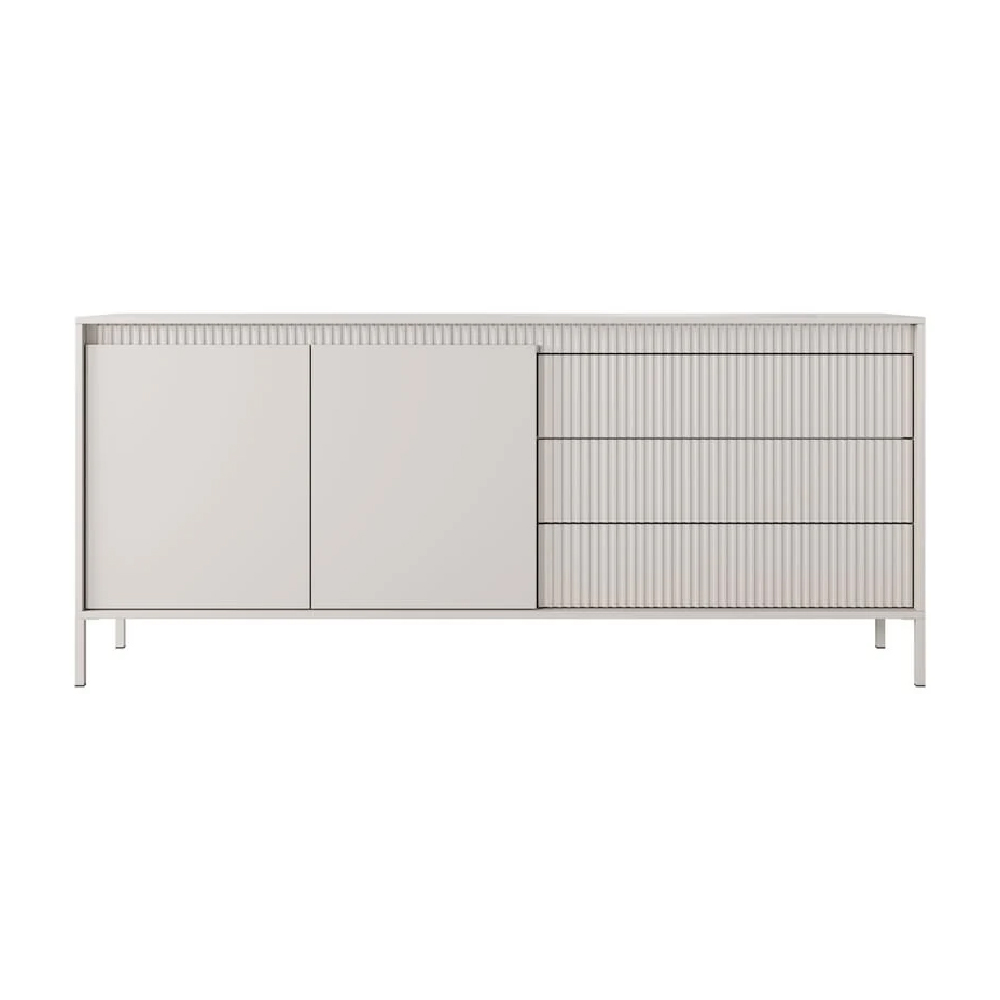 Shawnee Wooden Large Sideboard With 2 Doors 3 Drawers In Beige