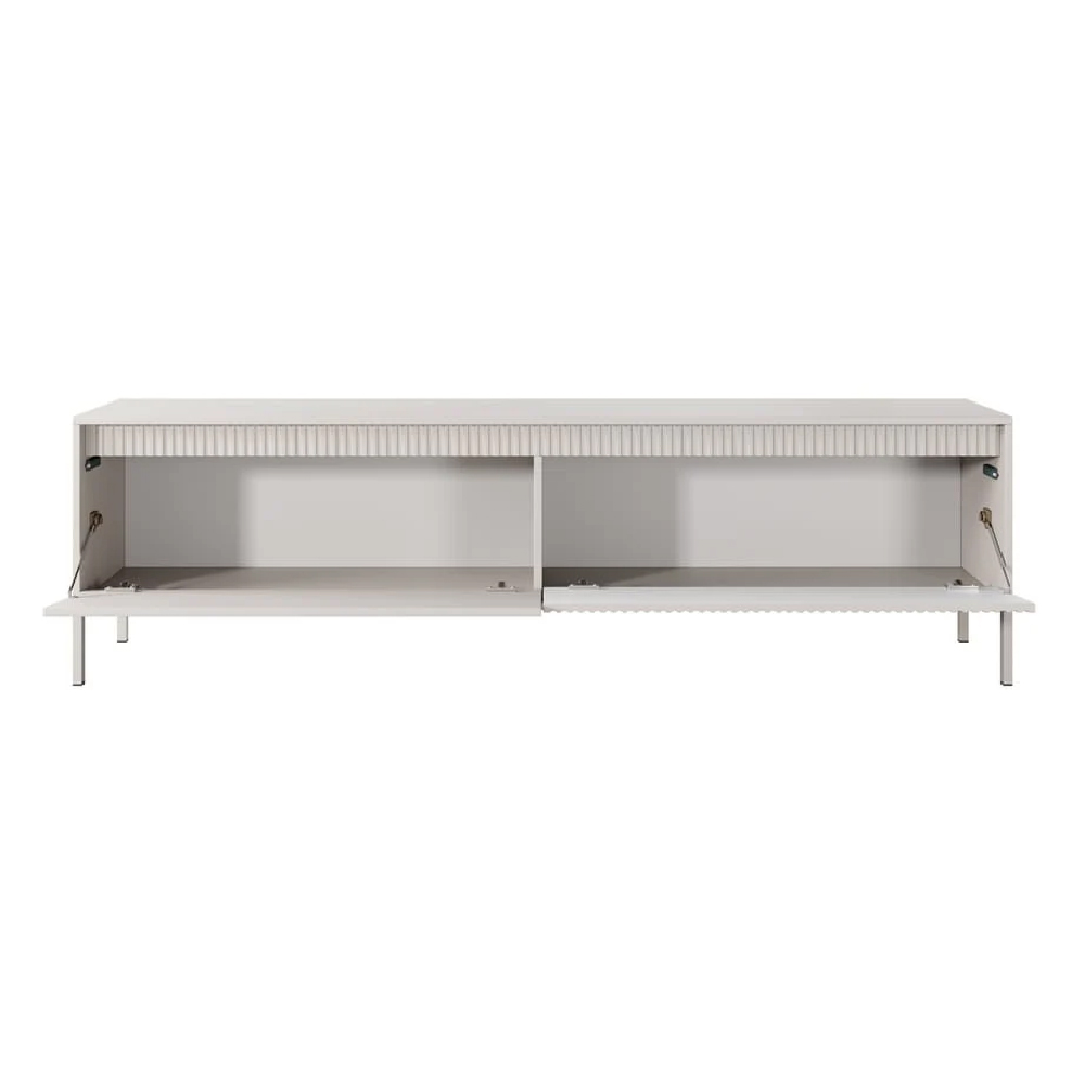 Shawnee Wooden Large TV Stand With 2 Flip Doors In Beige