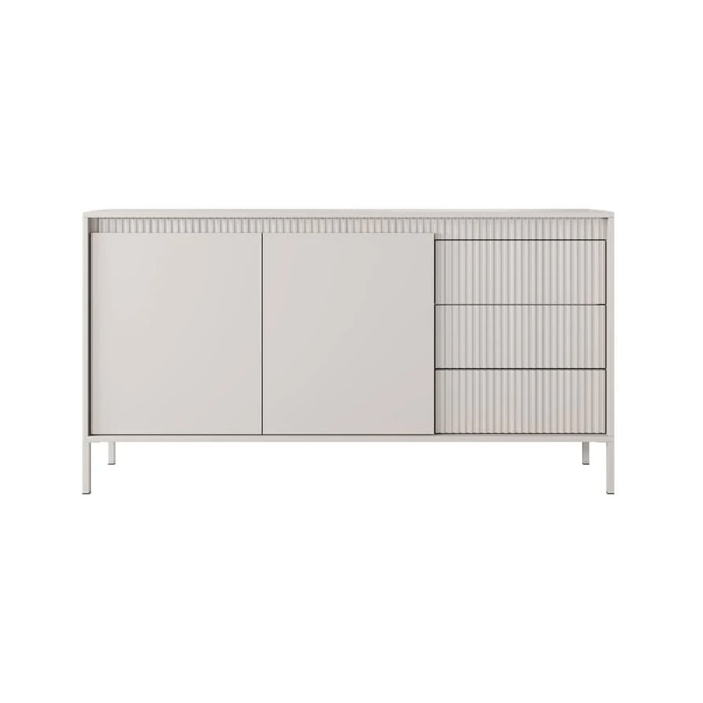 Shawnee Wooden Small Sideboard With 2 Doors 3 Drawers In Beige