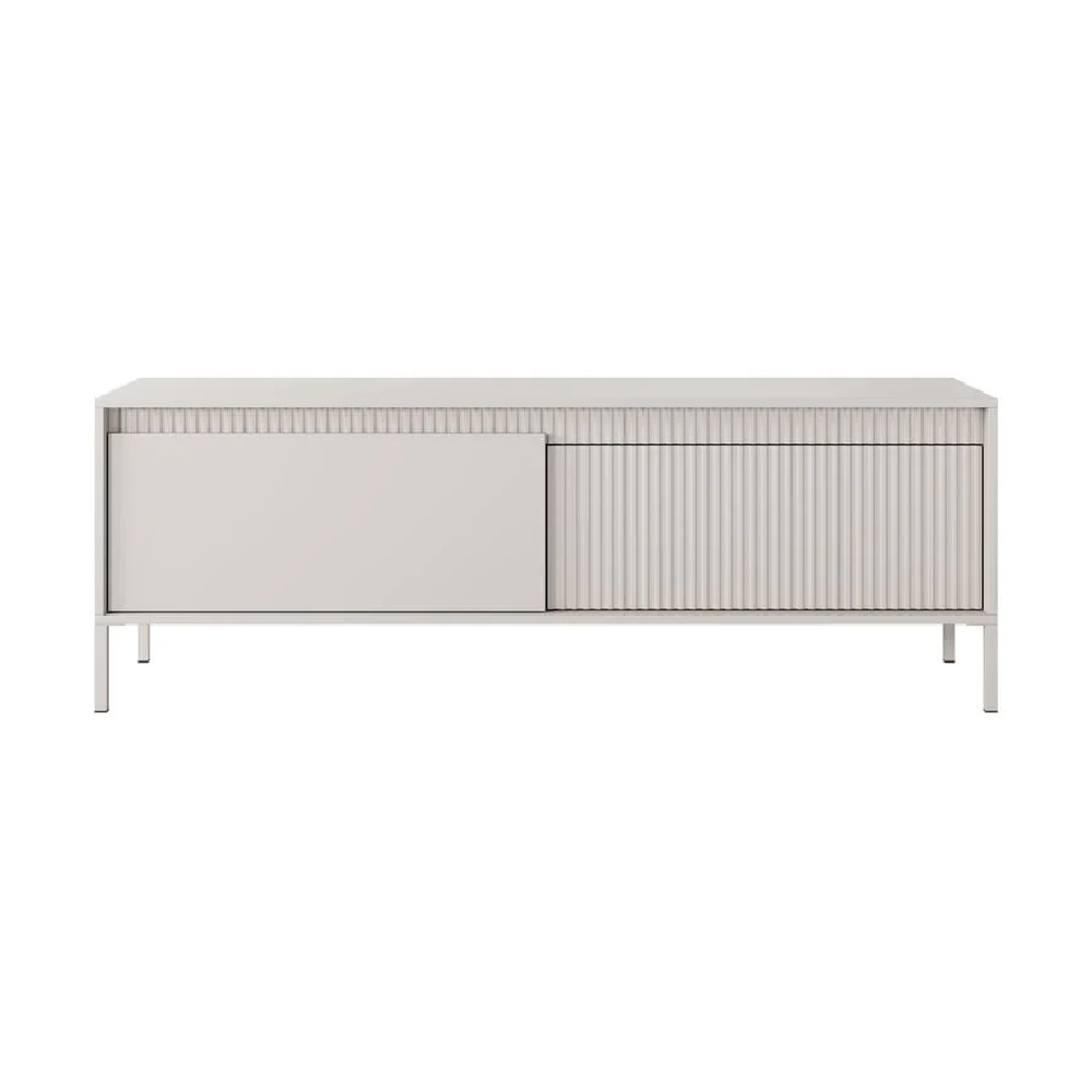 Shawnee Wooden Small TV Stand With 2 Flip Doors In Beige