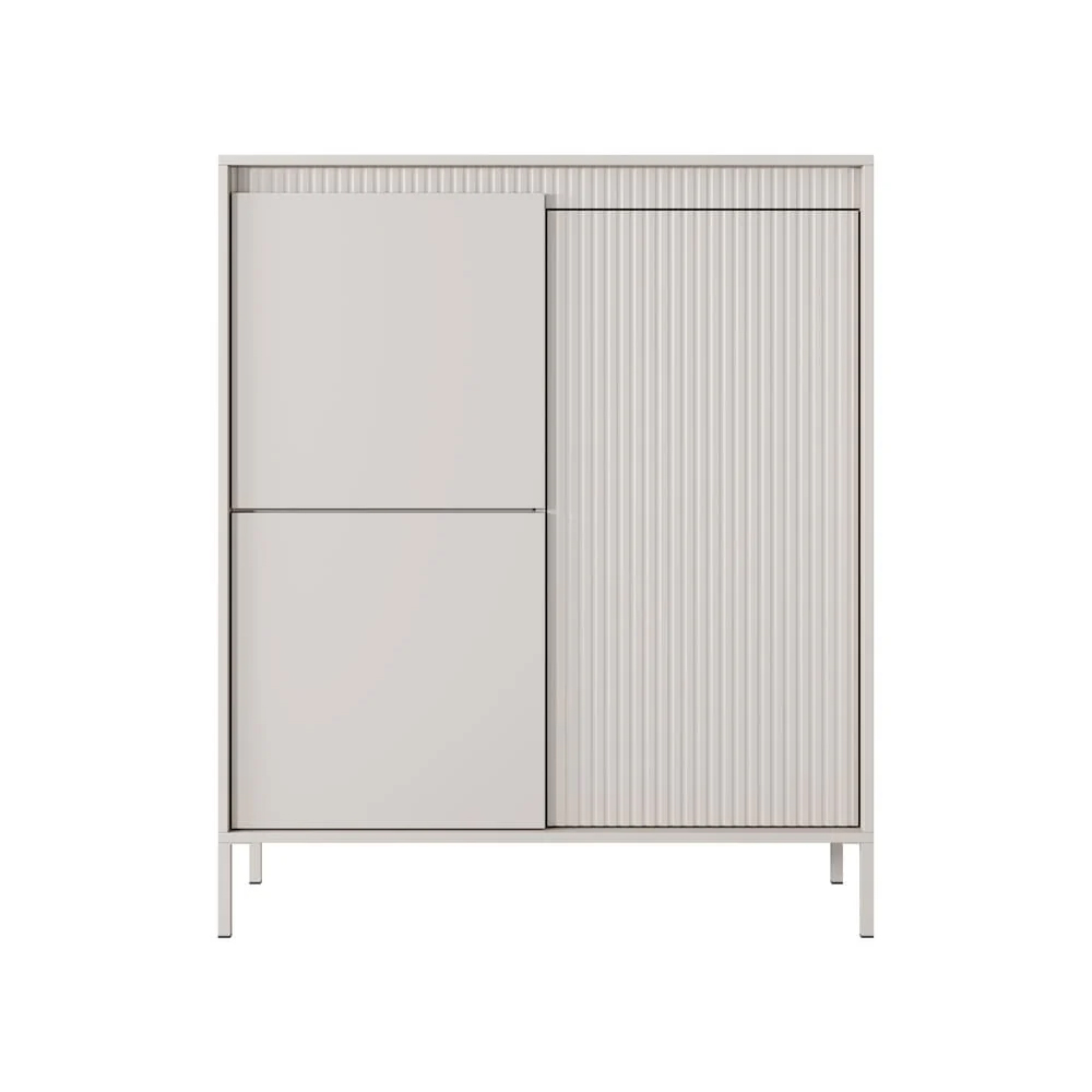 Shawnee Wooden Storage Cabinet With 3 Doors In Beige