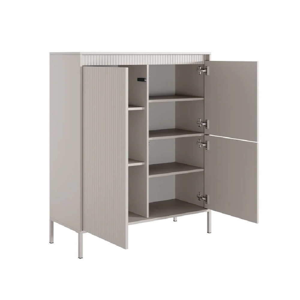 Shawnee Wooden Storage Cabinet With 3 Doors In Beige