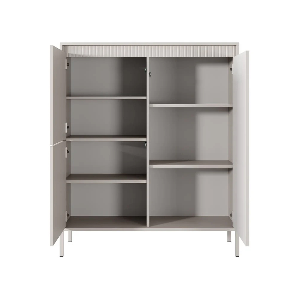 Shawnee Wooden Storage Cabinet With 3 Doors In Beige