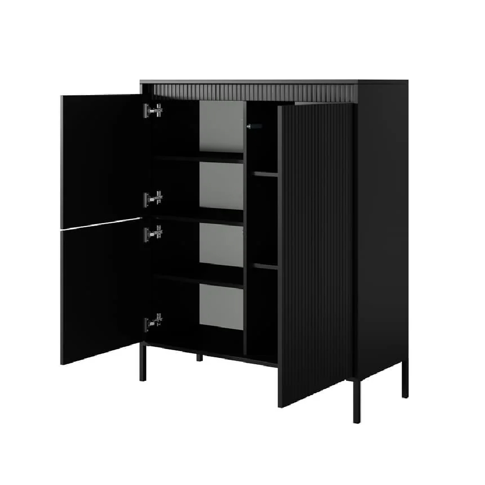 Shawnee Wooden Storage Cabinet With 3 Doors In Black