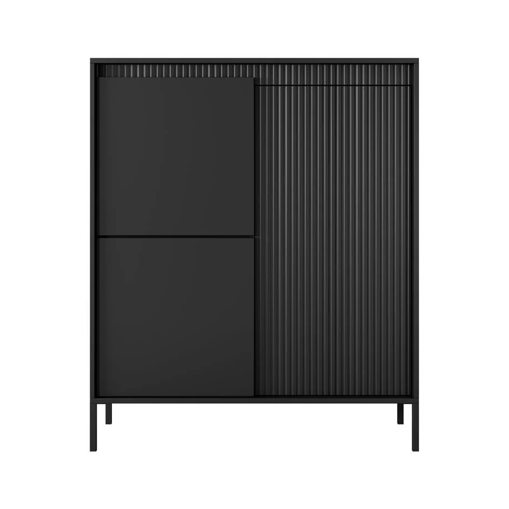 Shawnee Wooden Storage Cabinet With 3 Doors In Black