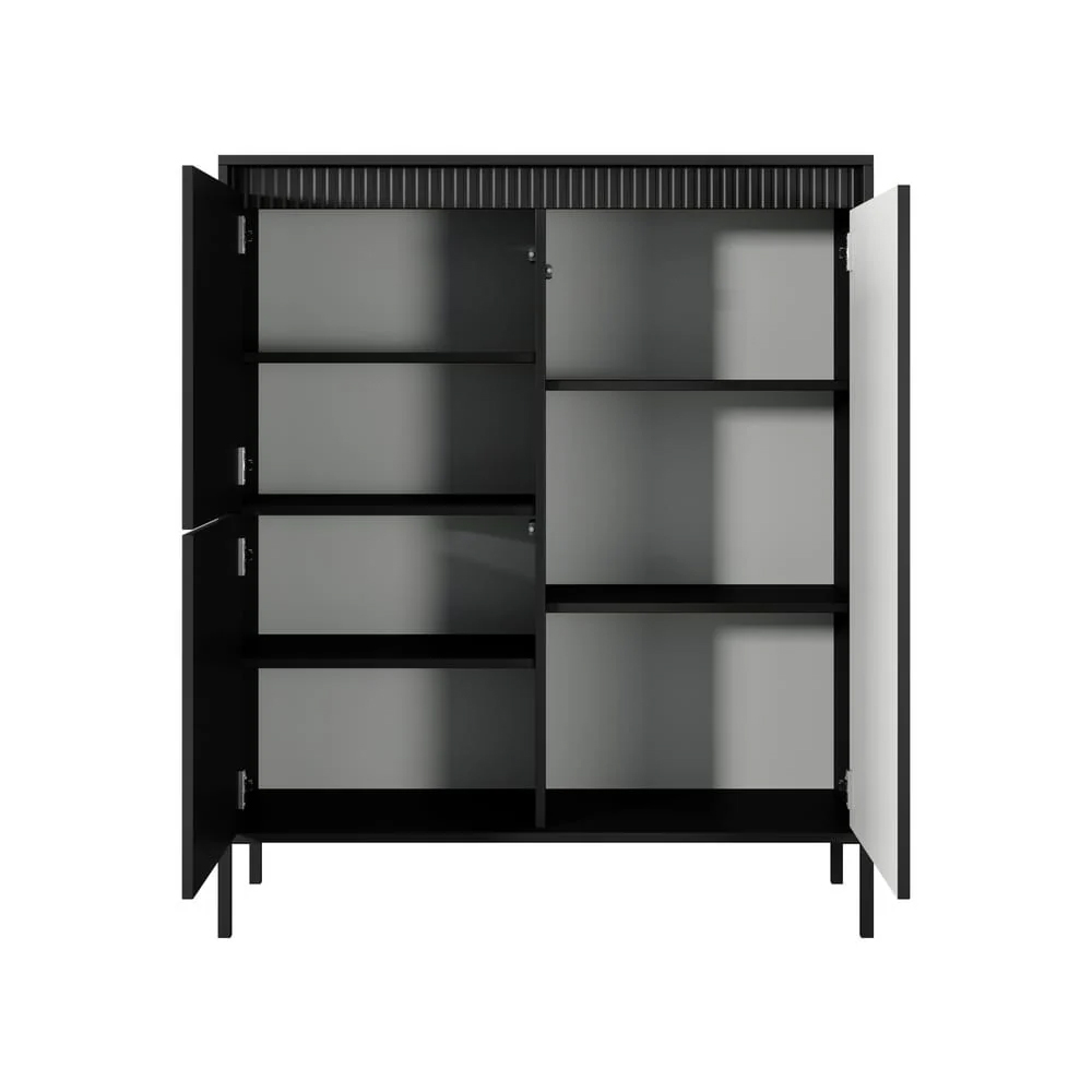 Shawnee Wooden Storage Cabinet With 3 Doors In Black