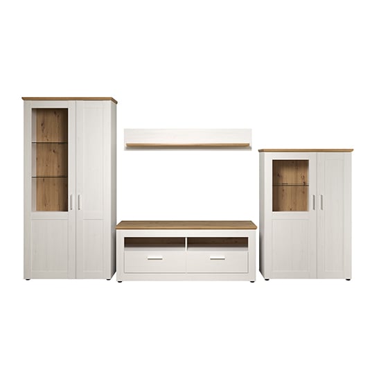 Shazo LED Living Room Furniture Set In White Pine Artisan Oak_2
