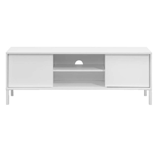 Read more about Sheffield high gloss small 2 doors tv stand in white