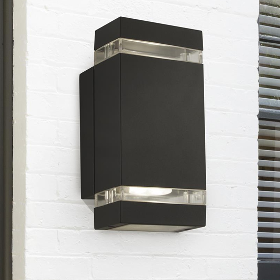 Product photograph of Sheffield Led Outdoor Wall Light With Glass Diffuser In Grey from Furniture in Fashion