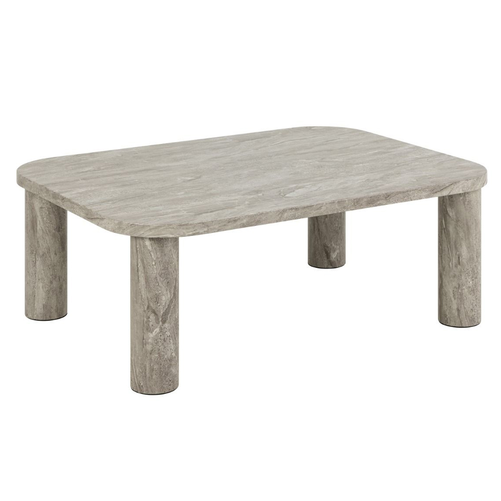 Shelby Wooden Rectangular Coffee Table In Grey Marble Effect