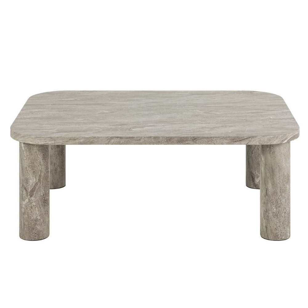 Shelby Wooden Rectangular Coffee Table In Grey Marble Effect