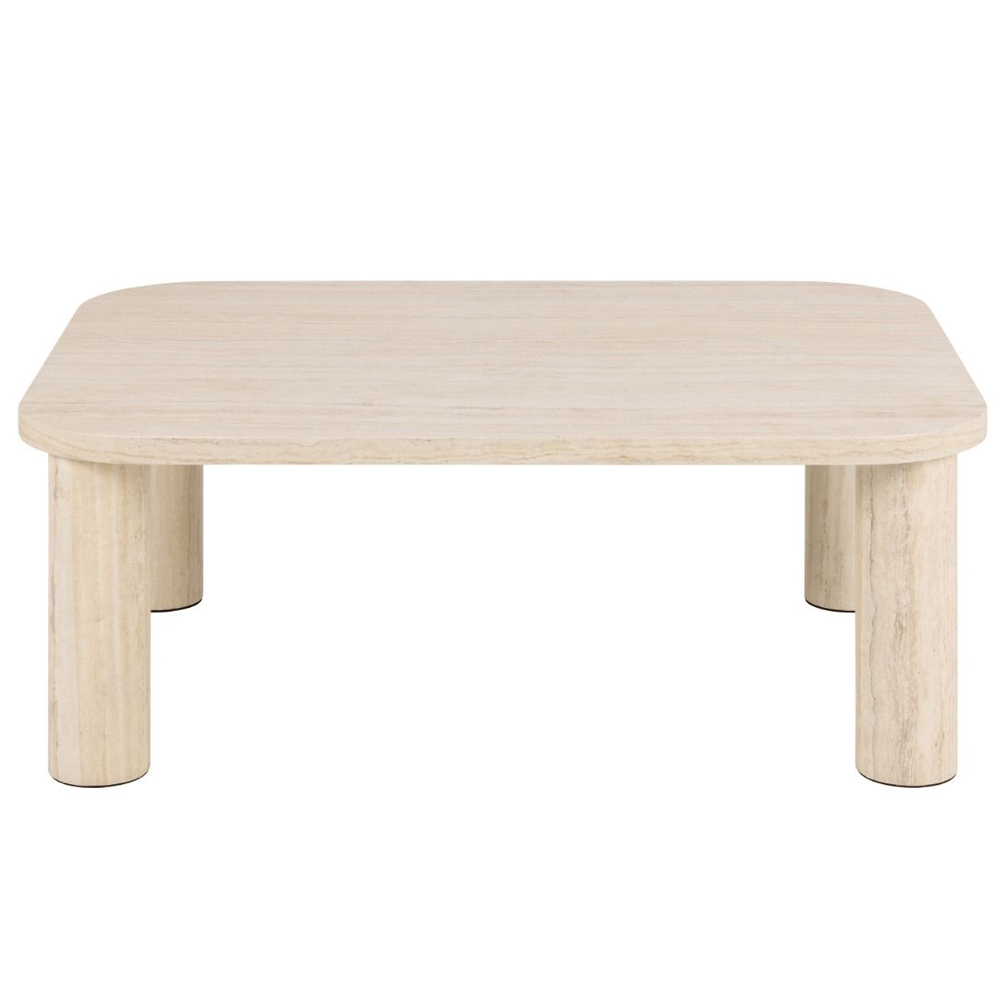 Shelby Wooden Rectangular Coffee Table In Light Travertine