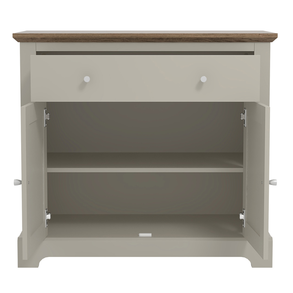 Shelby Wooden Sideboard With 2 Doors 1 Drawer In Light Grey