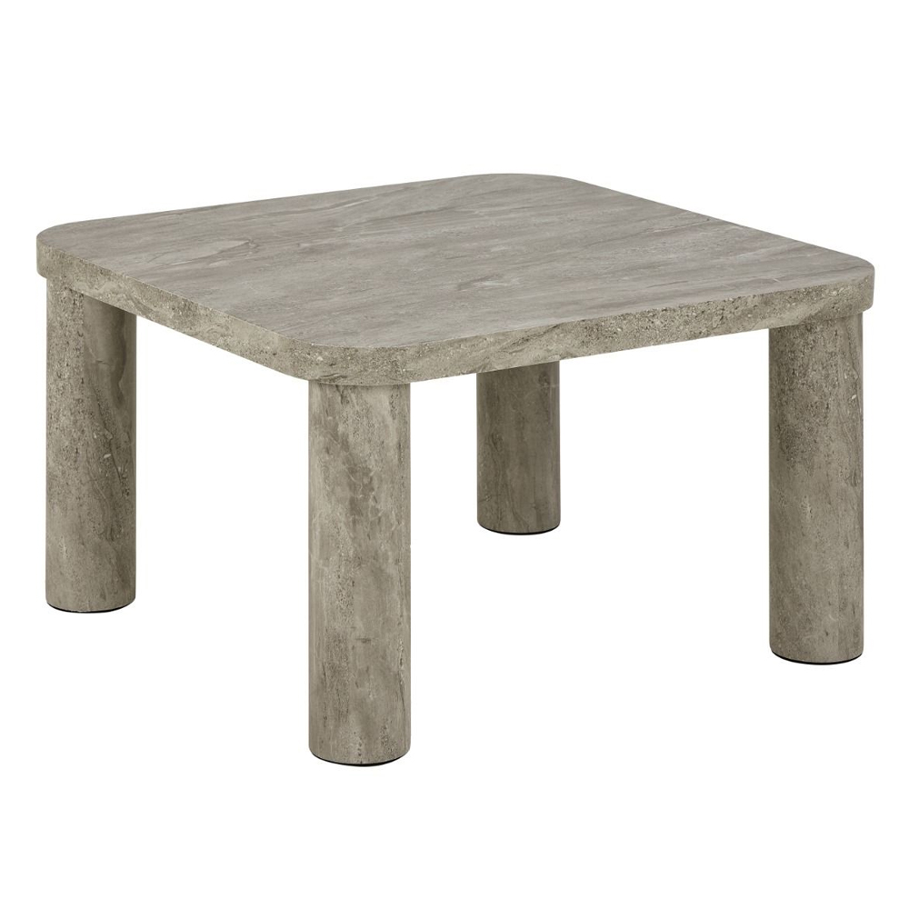 Shelby Wooden Square Coffee Table In Grey Marble Effect