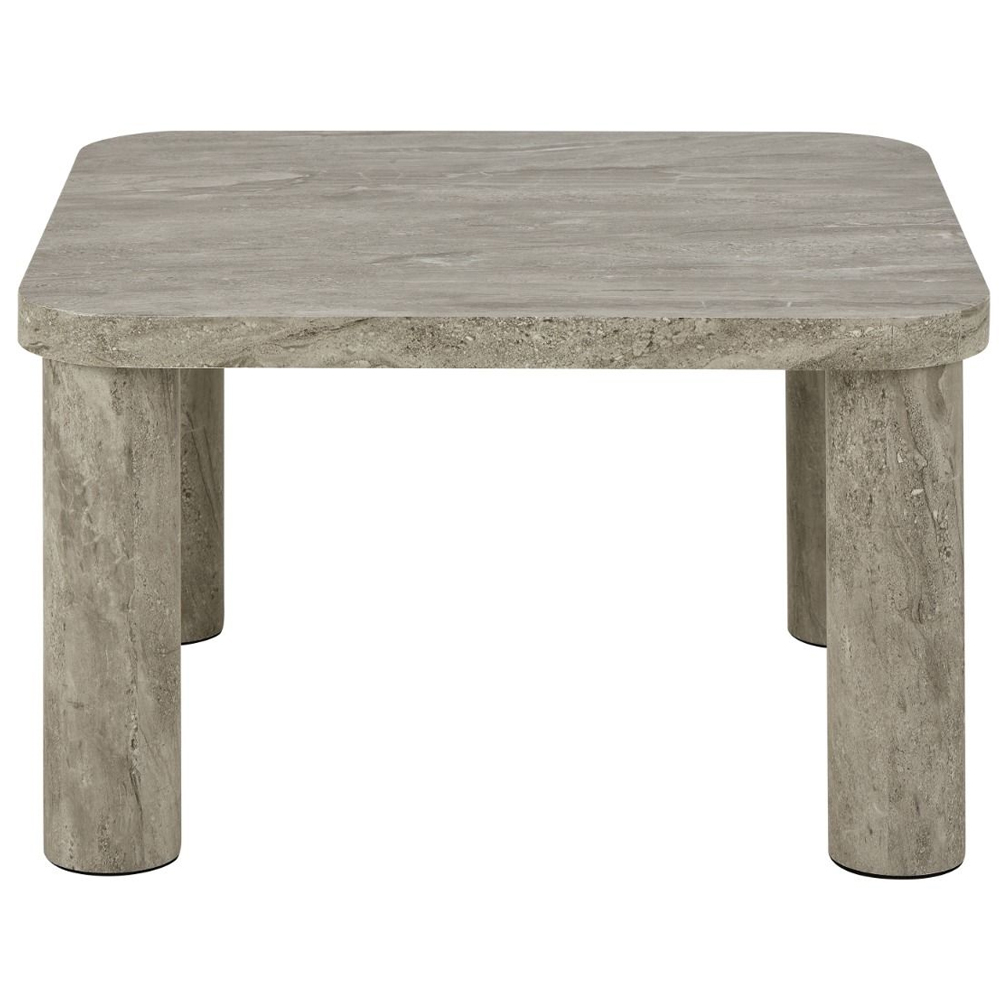 Shelby Wooden Square Coffee Table In Grey Marble Effect
