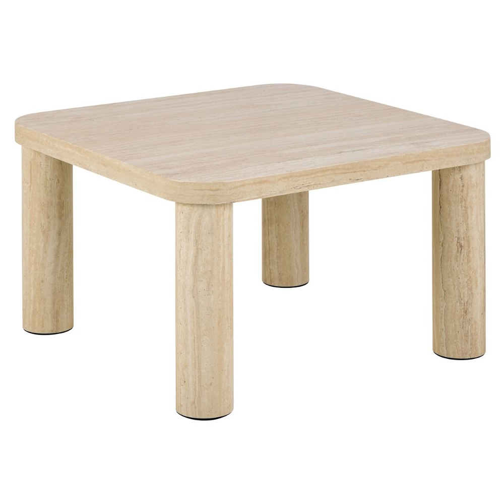 Shelby Wooden Square Coffee Table In Light Travertine