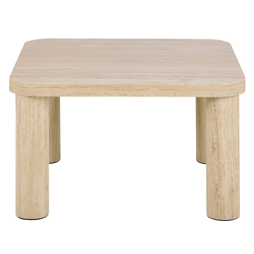 Shelby Wooden Square Coffee Table In Light Travertine