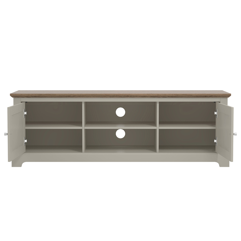 Shelby Wooden TV Stand With 2 Doors In Light Grey