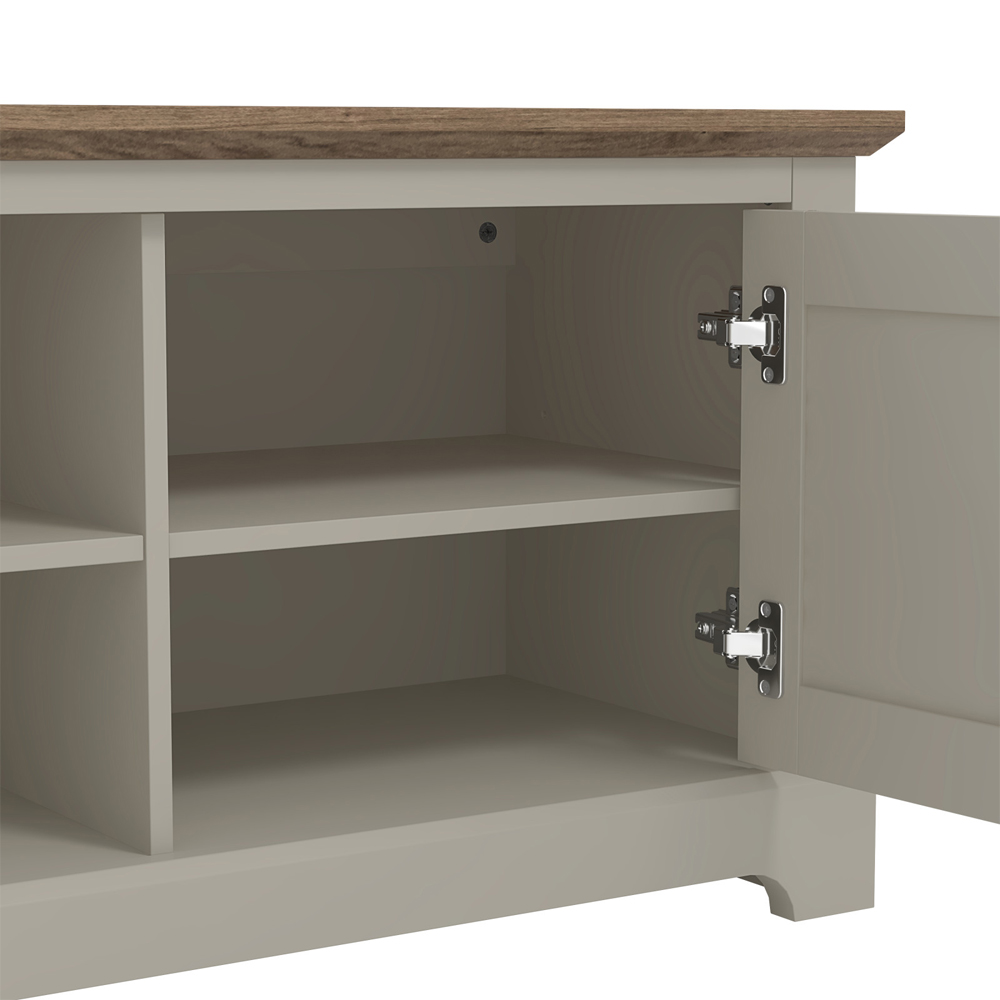 Shelby Wooden TV Stand With 2 Doors In Light Grey