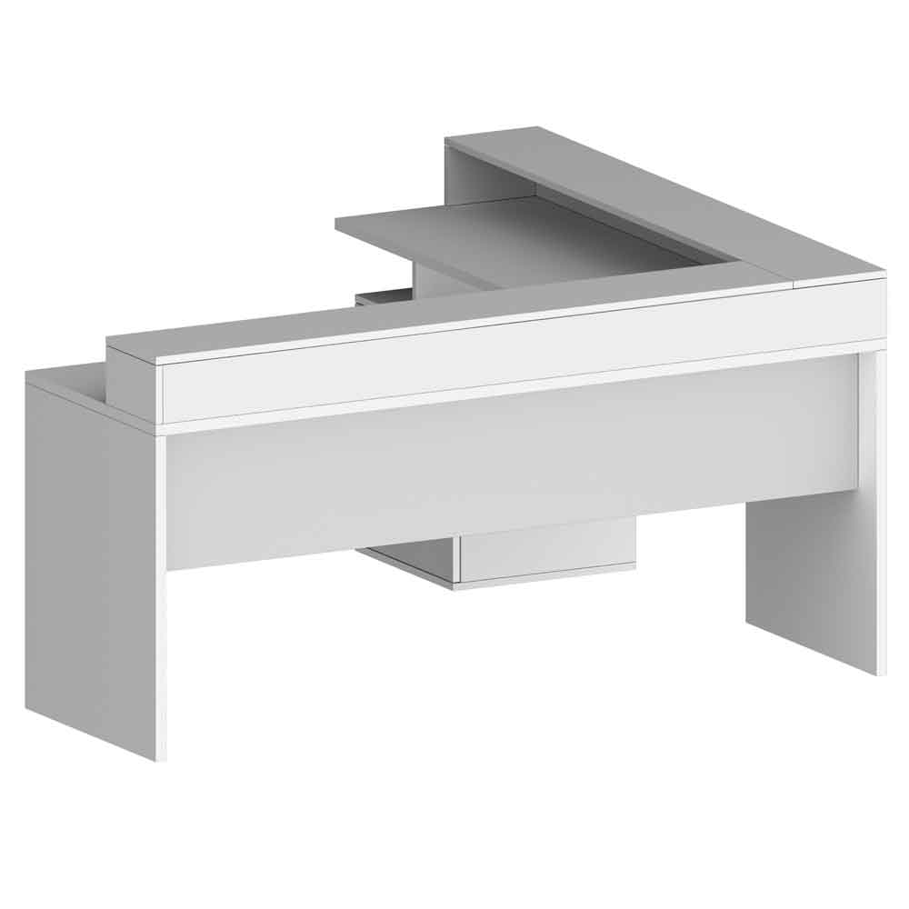 Shelbyville High Gloss Corner Laptop Desk In White