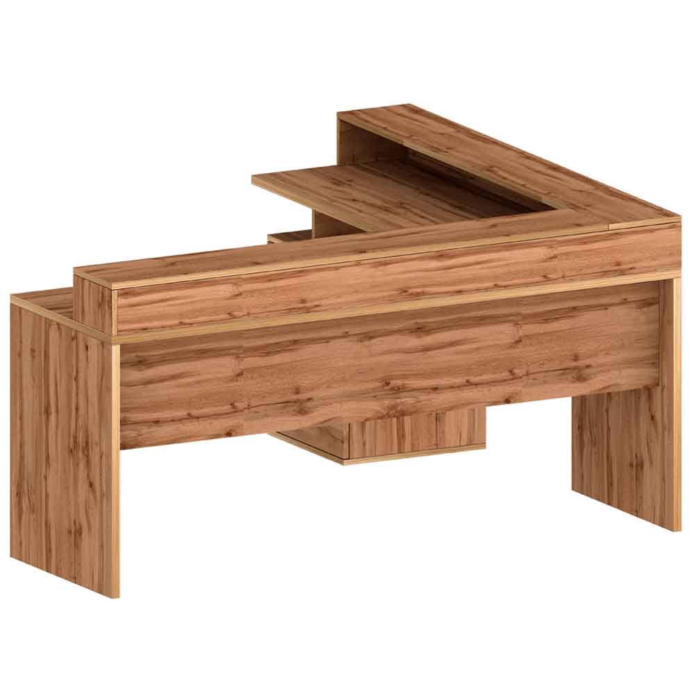 Shelbyville Wooden Corner Laptop Desk In Wotan Oak