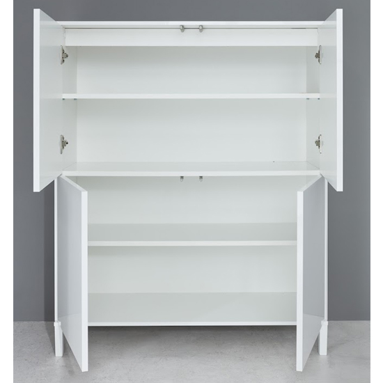 Sheldon Storage In White High Gloss With 4 Doors Furniture in