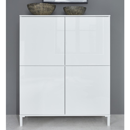 Flavio Storage In White High Gloss And Dark Concrete