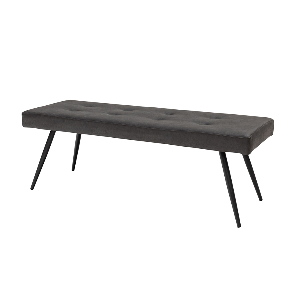 Shell Faux Leather Dining Bench in Charcoal