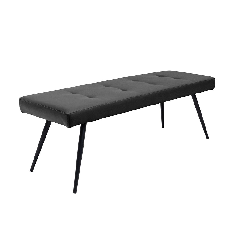 Shell Faux Leather Dining Bench in Charcoal