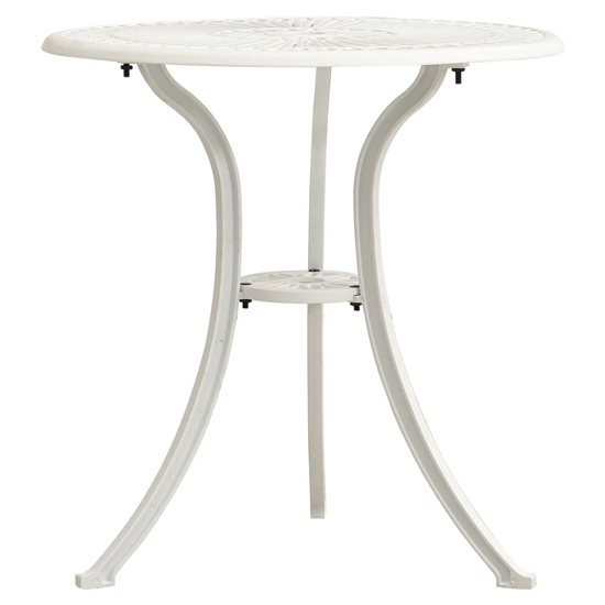 Shelton Cast Aluminium 3 Piece Bistro Set In White