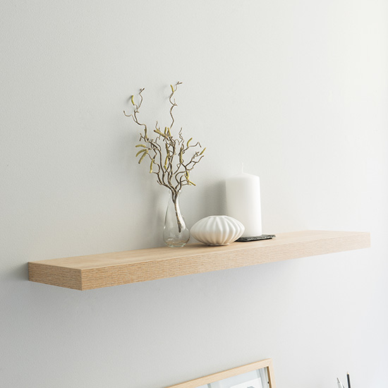 Shelvza Large Wooden Wall Shelf In Grey Oak Furniture in Fashion