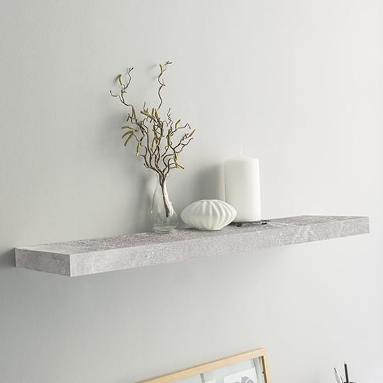 Read more about Shelvza large wooden wall shelf in structured concrete