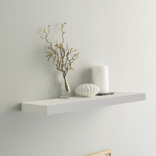 Shelvza Medium Wooden Wall Shelf In Matt White FiF