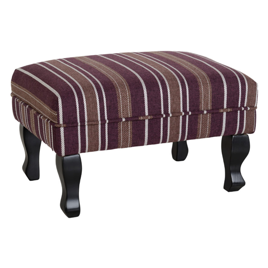 Read more about Shanaia stripe fabric footstool in burgundy