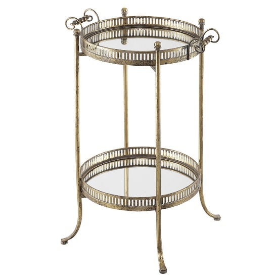 Read more about Sherin mirrored side table and serving tray in metal