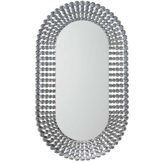 Sherrington Oval Wall Mirror In Silver Frame