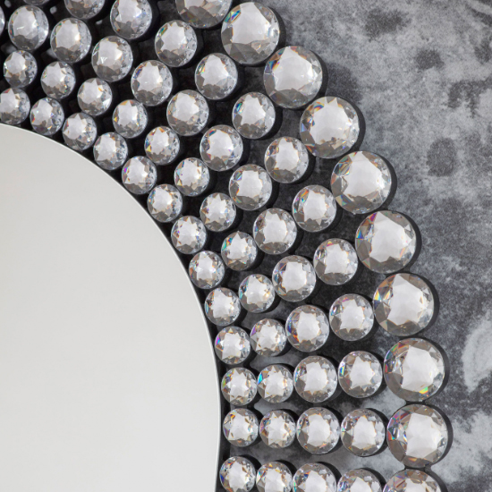 Sherrington Oval Wall Mirror In Silver Frame