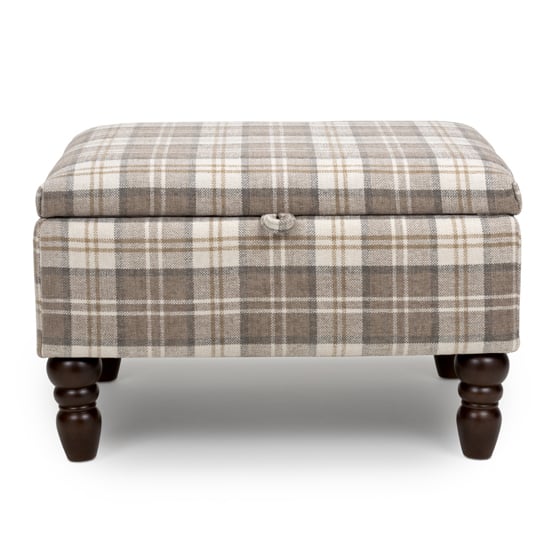 View Shetland fabric storage foot stool in latte