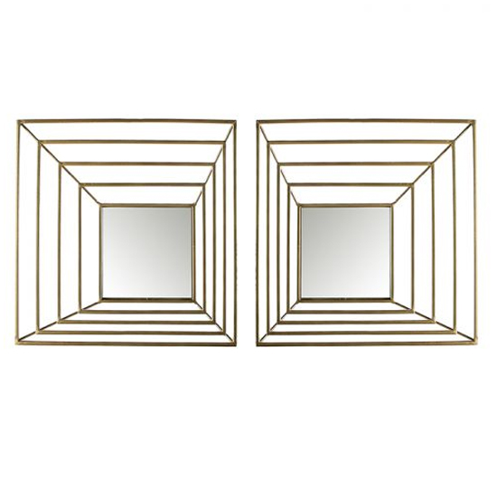 Photo of Shift set of 2 wall bedroom mirror in gold frame