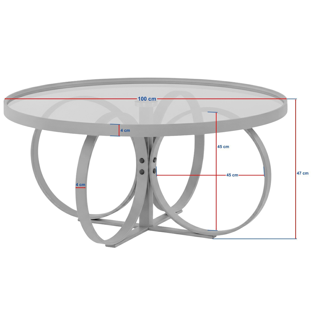 Shimane Round Tempered Glass Top Coffee Table in Oak