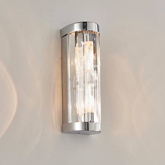 Shimmer 2 Lights Clear Crystals Wall Light In Chrome