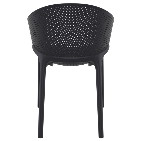 Shipley Outdoor Black Stacking Armchairs In Pair